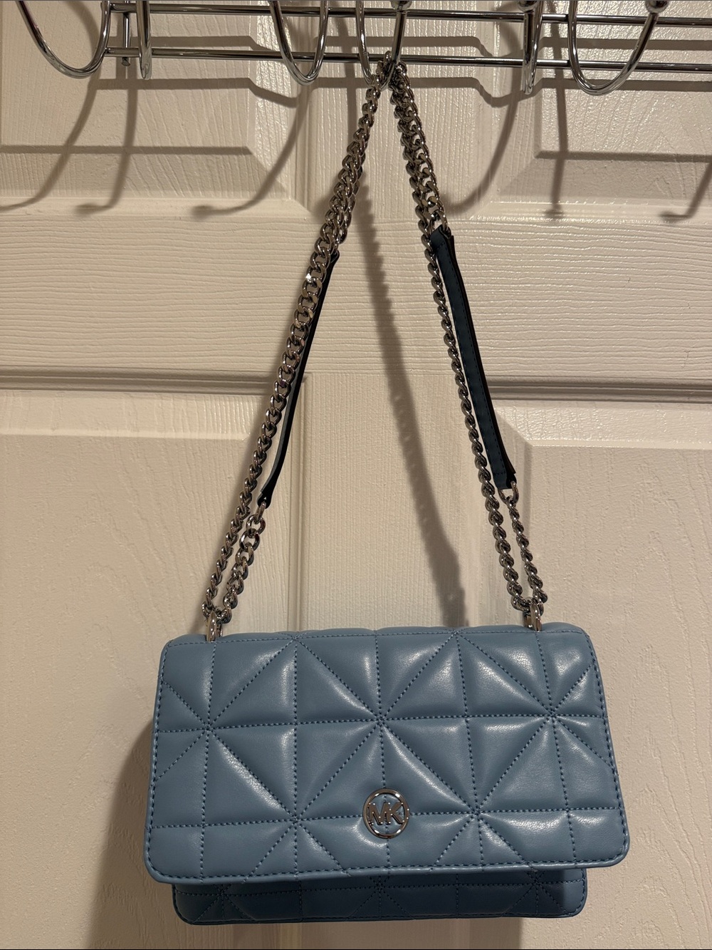 Michael Kors (Solid Pastel Blue) Crossbody Bag with Chain Strap